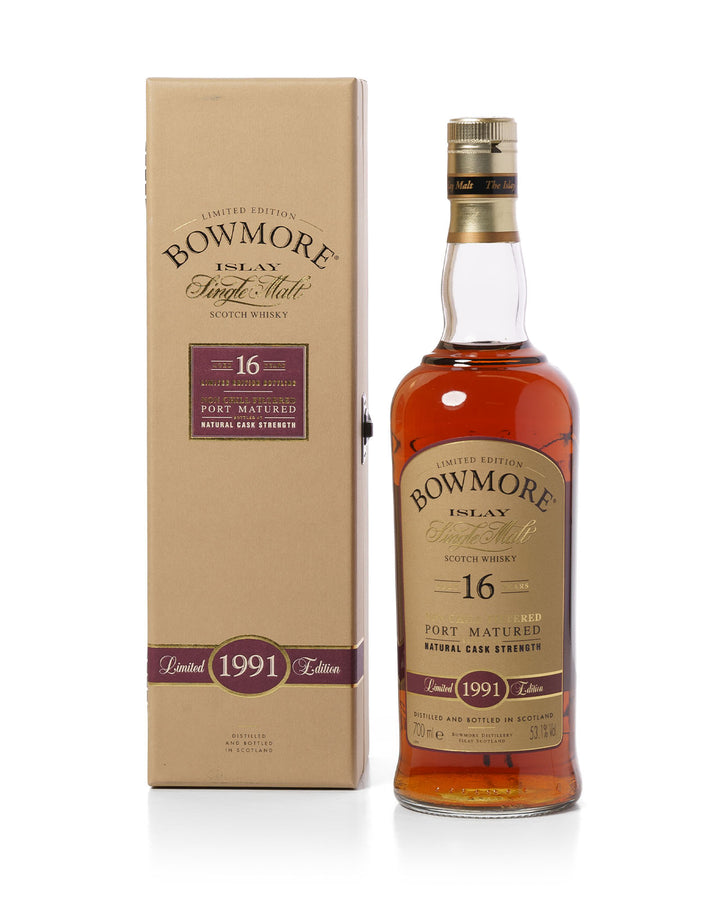 Bowmore 1991 16 Year Old Port Matured Natural Cask Strength With Original Box