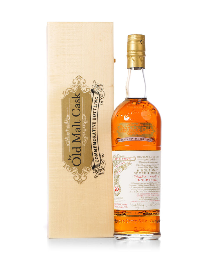 Macallan 1989 20 Year Old Old Malt Cask Bottled 2009 With Original Wood Box