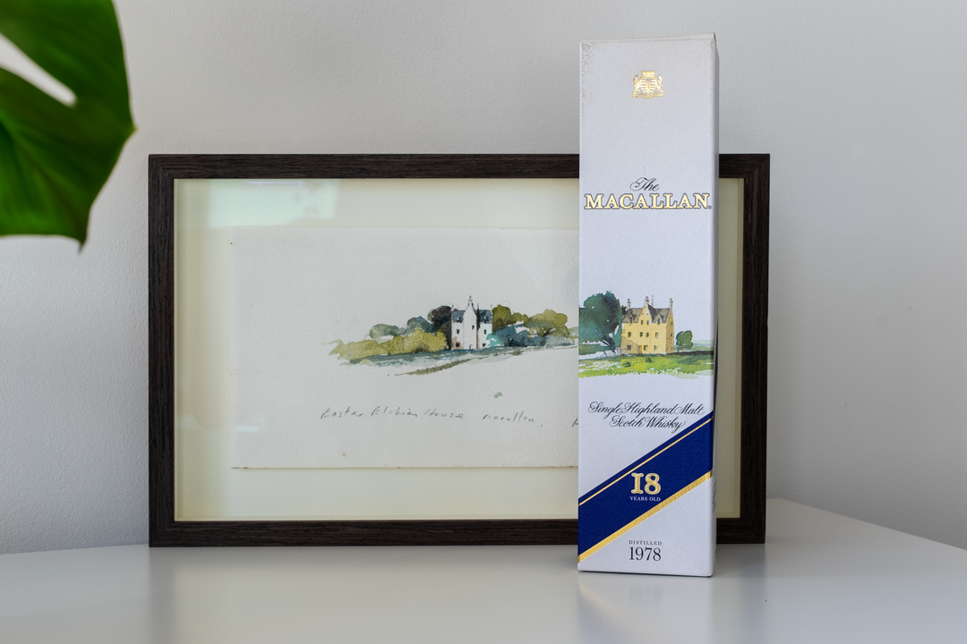 Macallan Easter Elchies House Watercolour Sketch in Frame