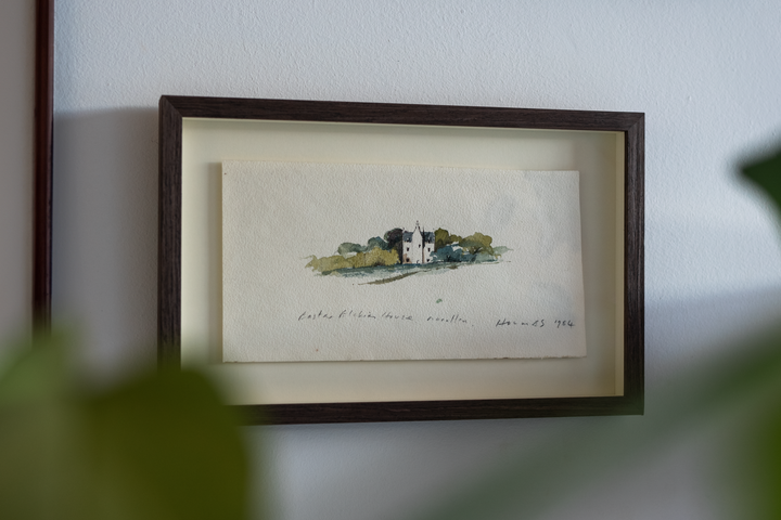 Macallan Easter Elchies House Watercolour Sketch in Frame