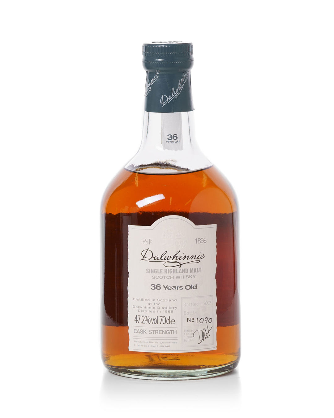 Dalwhinnie 1966 36 Year Old Cask Strength Bottle #1090 With Original Tube