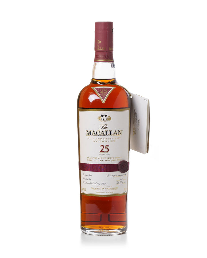 Macallan 25 Year Old Sherry Oak With Wooden Original Box