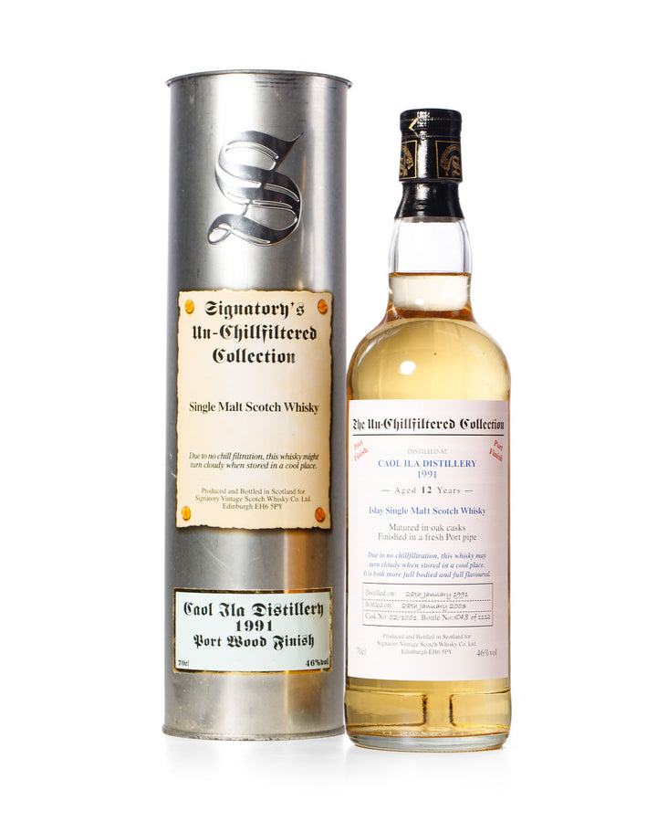 Caol Ila 1991 12 Year Old Signtory Vintage Un-Chillfiltered Collection Bottled 2003 With Original Tube