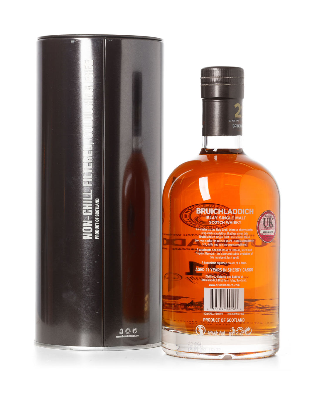 Bruichladdich 21 Year Old With Original Metal Tube