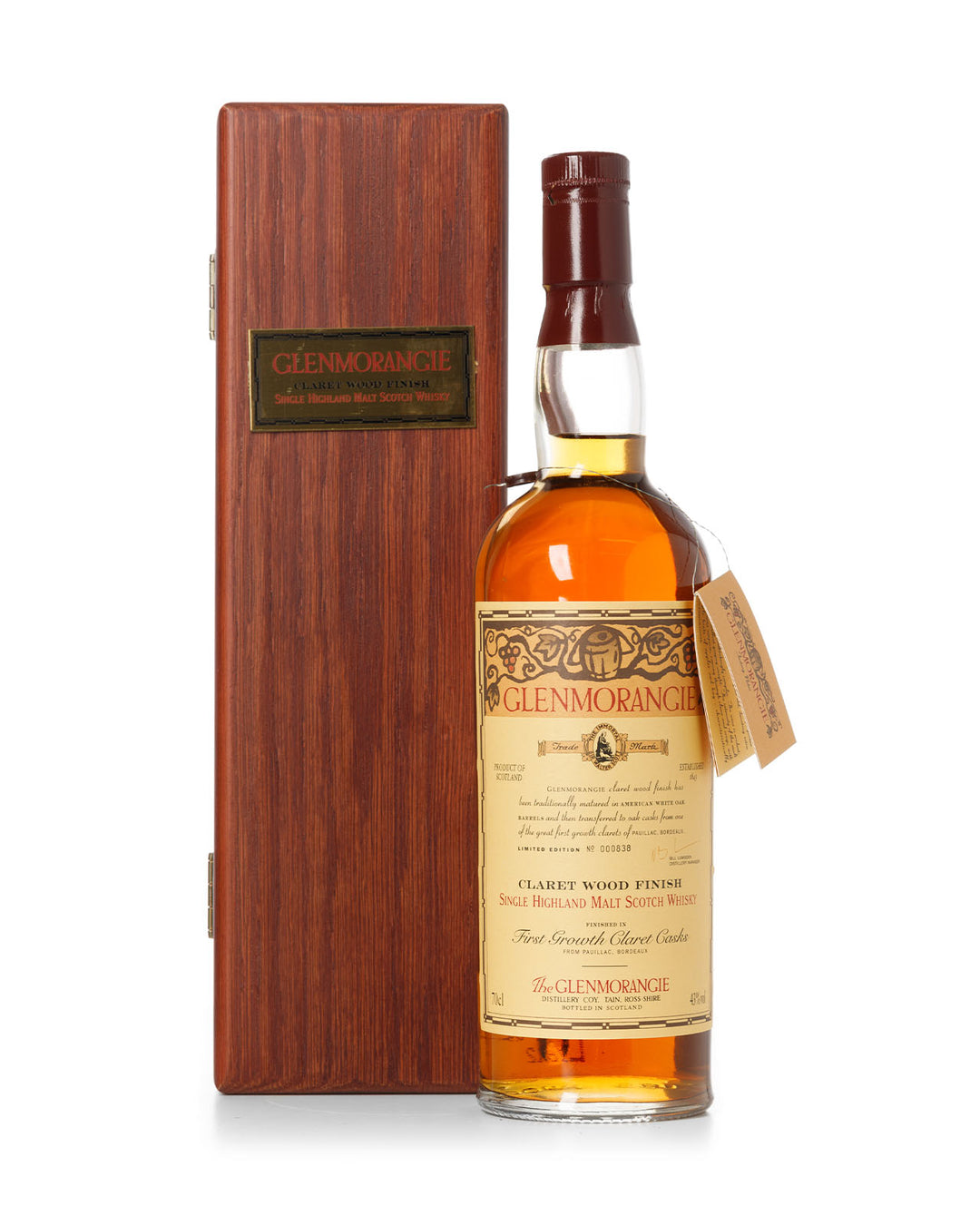 Glenmorangie Claret Wood Finish With Original Wooden Box