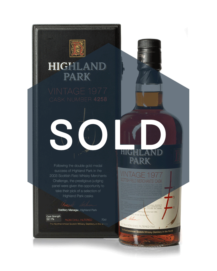 Highland Park 1977 Cask 4258 Scottish Field Merchants' Cask