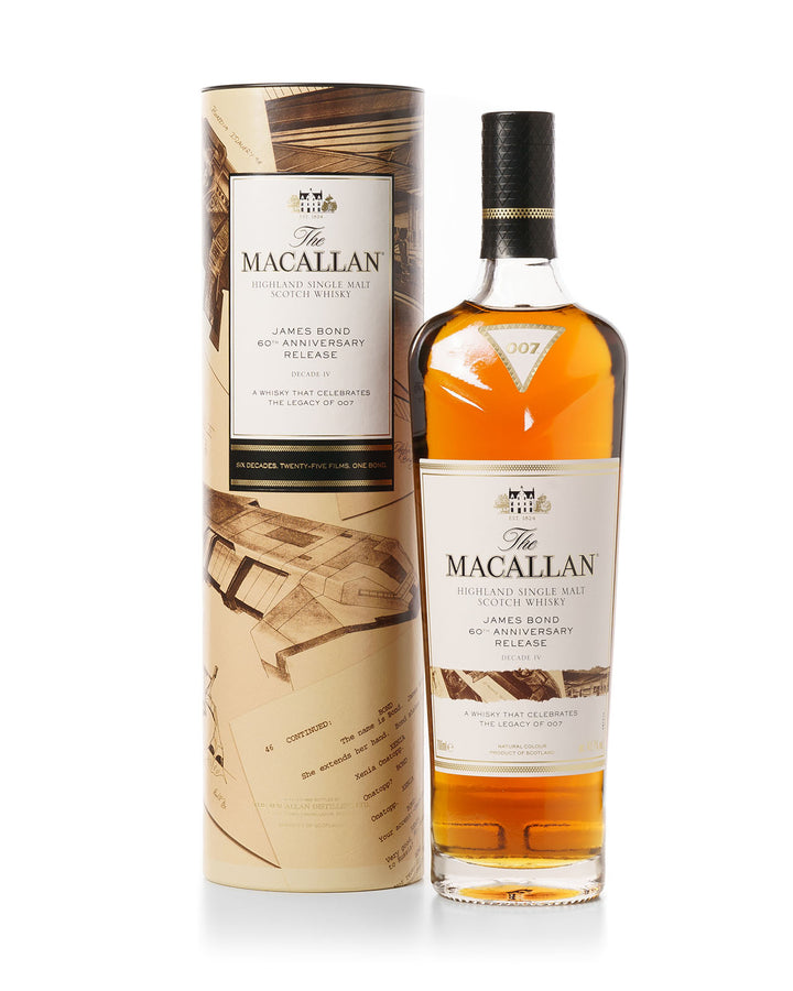 Macallan James Bond 60th Anniversary Release Decade IV Bottled 2022 With Original Tube