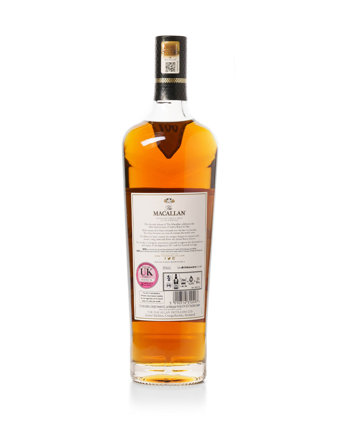 Macallan James Bond 60th Anniversary Release Decade IV Bottled 2022 With Original Tube