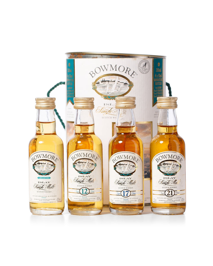 Bowmore 12, 17, 21 Year Olds & Legend 5cl Miniatures With Original Tube