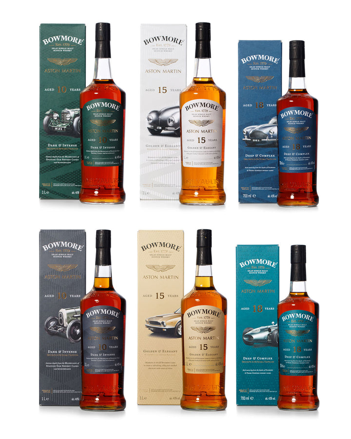 Bowmore Aston Martin 1-6 Vertical With Original Boxes