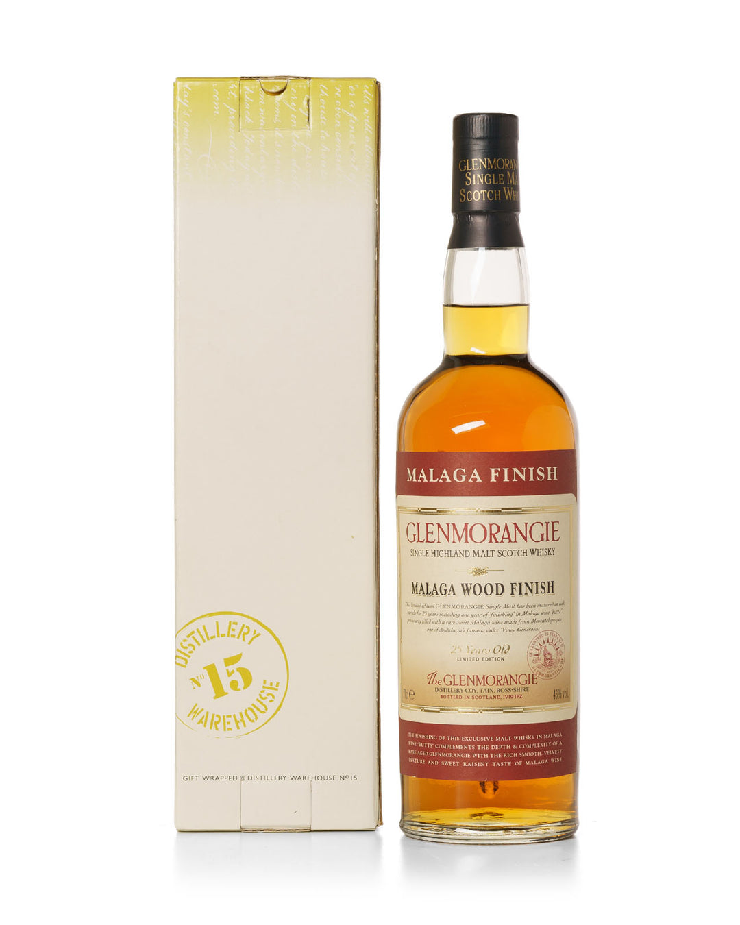 Glenmorangie 25 Year Old Malaga Wood Finish With Original Box