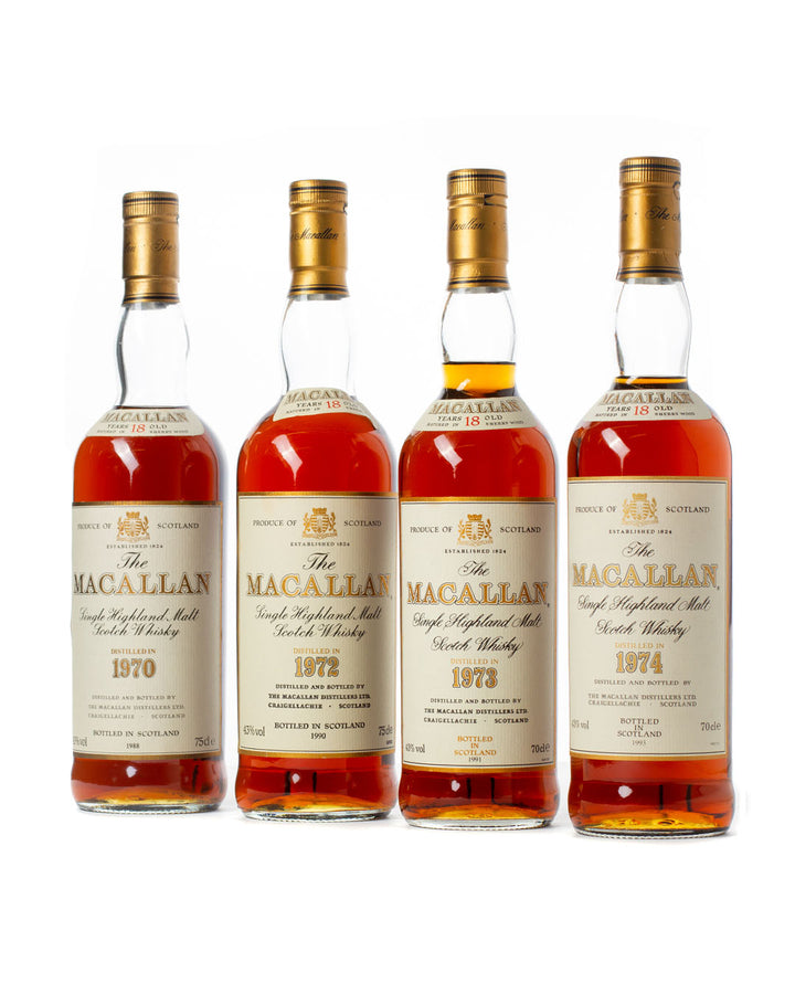 Macallan 18 year old 1970, 1972, 1973 & 1974