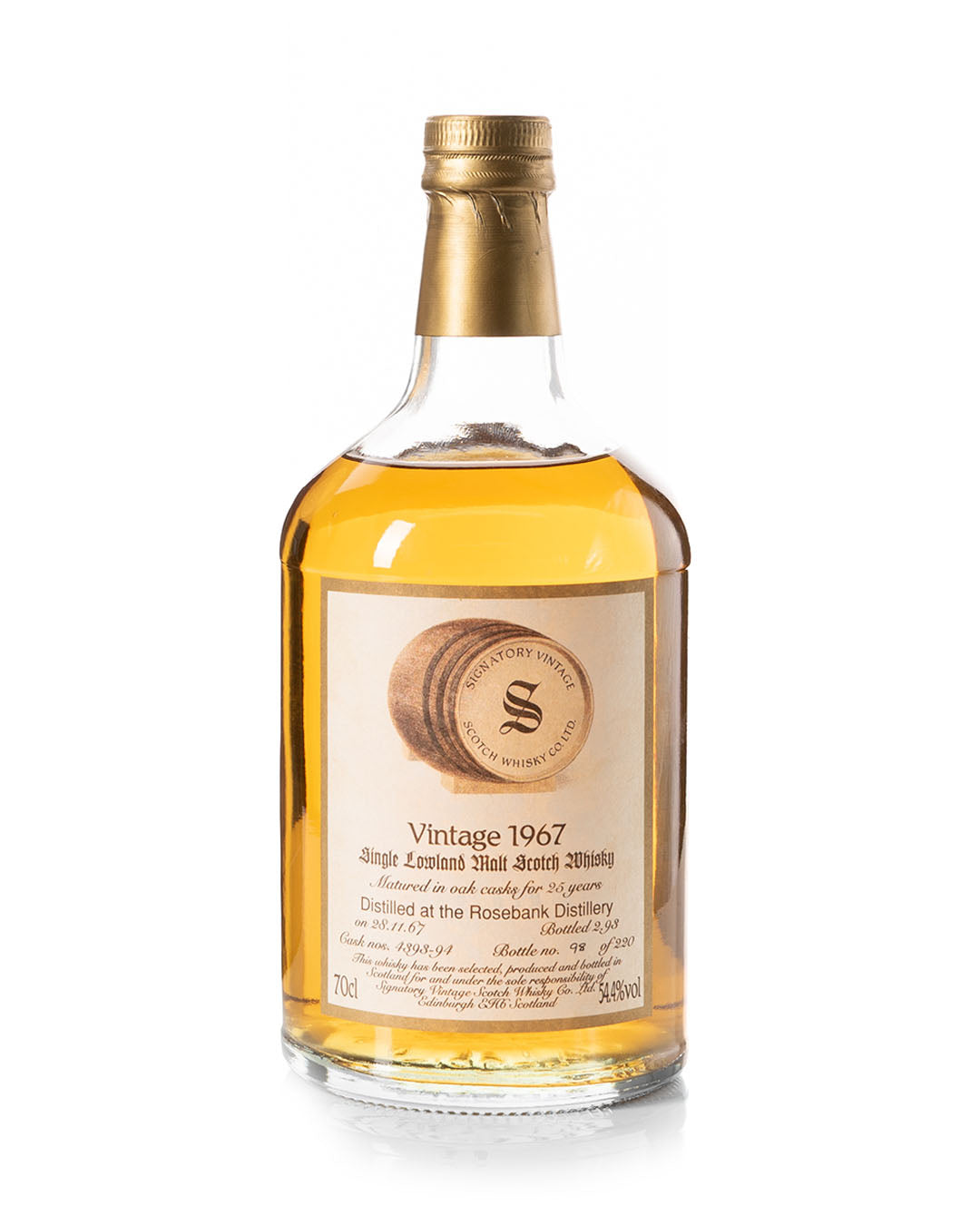 Rosebank 1967 25 Year Old Signatory Vintage
